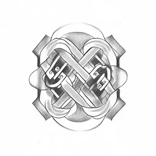 interlocking handcuffs  tattoo design idea