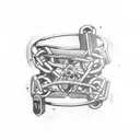 interlocking handcuffs  tattoo design idea