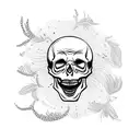skull with a ligthning crack tattoo design idea