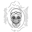 skull with a ligthning crack tattoo design idea