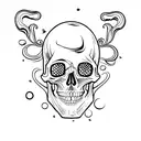 skull with a ligthning crack tattoo design idea