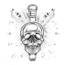 skull with a ligthning crack tattoo design idea
