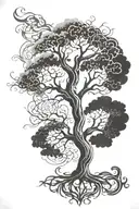 tree of life with heaven and hell symbology tattoo design idea