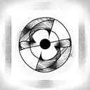 circular disconnected abstract tattoo design idea