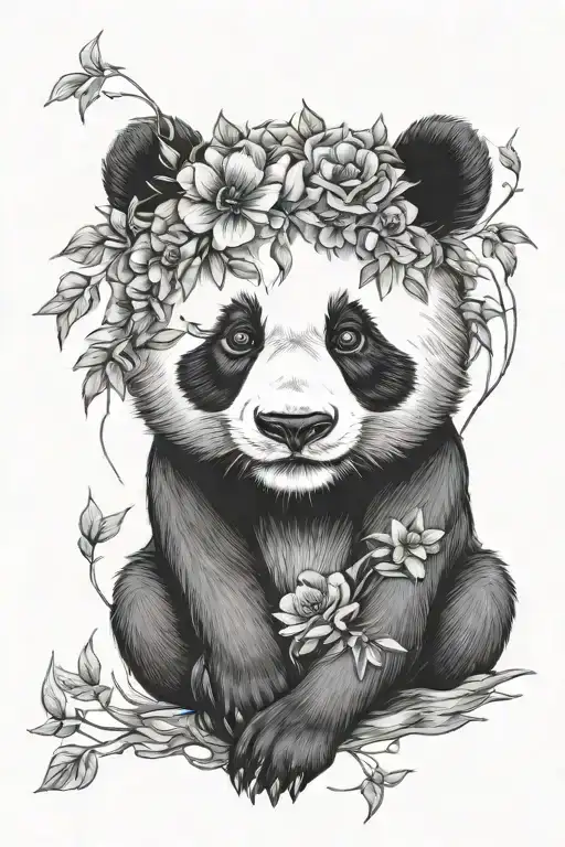panda bear tattoo design idea