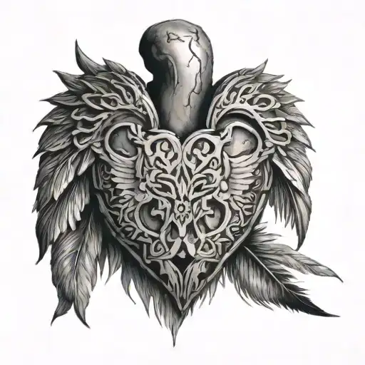 a tattoo that represents warriors heart, filled by hate and understanding of the actual world tattoo design idea