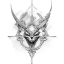 horizontal broadsword with intercate handguard tattoo design idea