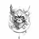 horizontal broadsword with intercate handguard tattoo design idea