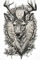 deer head tattoo design idea