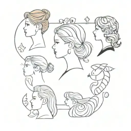 Create a minimalist tattoo of the TWICE members in silhouette, surrounded by symbols of fisioterapia to showcase your dedication to both interests tattoo design idea