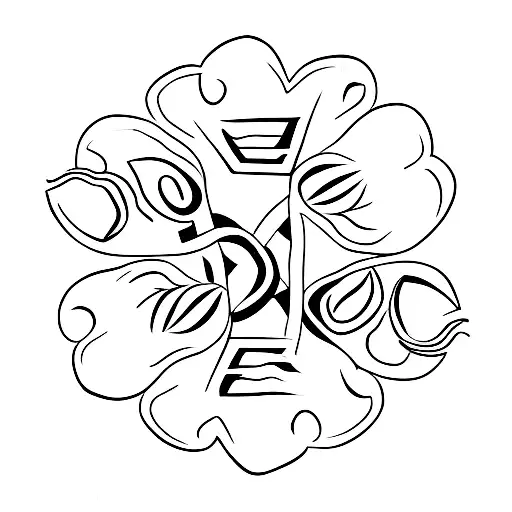 2 five leaf clovers and one 4 leaf clover tattoo design idea