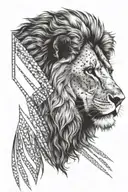 Lion lateral face blackwork with lines tattoo design tattoo design idea