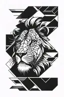 lion face blackwork with lines tattoo design tattoo design idea