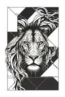 lion face blackwork with lines tattoo design tattoo design idea