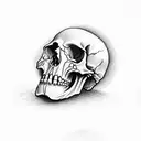skull with crossing wrench and piston tattoo design idea