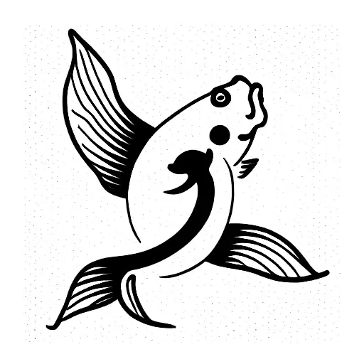 koi carp with car tattoo design idea
