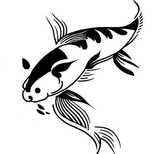 koi carp with car tattoo design idea