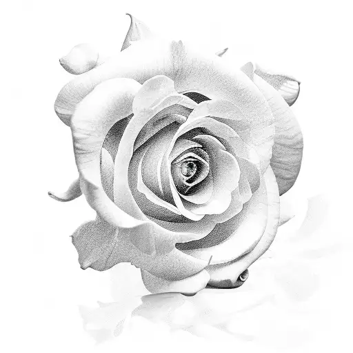 holly, rose and narcissus  tattoo design idea