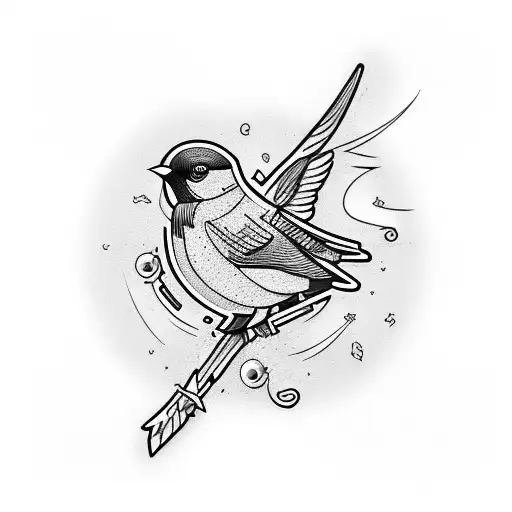 Bird broken carrying weighta tattoo design idea