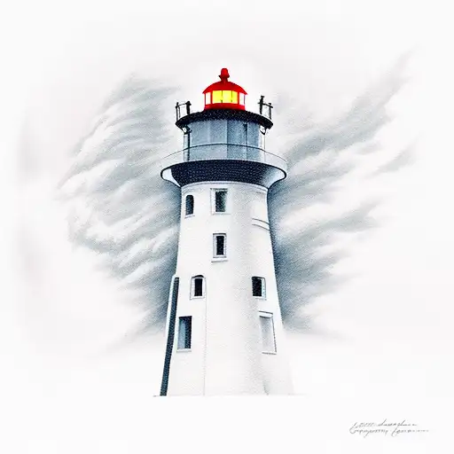 Lighthouse in a storm tattoo design idea