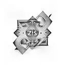 ZIS typography  tattoo design idea