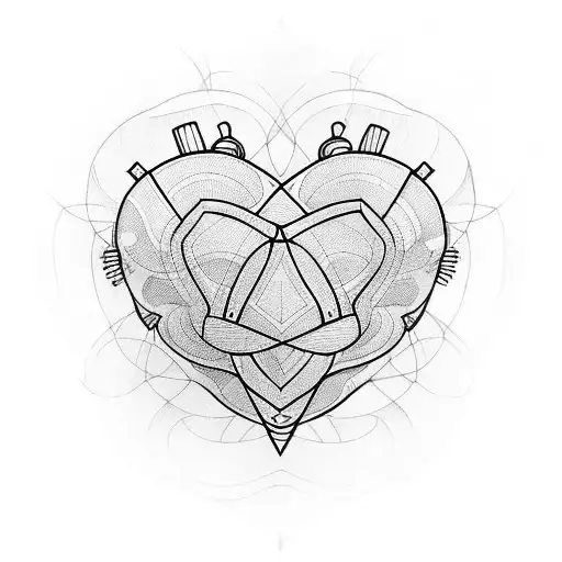baby twins heart beat tattoo design idea