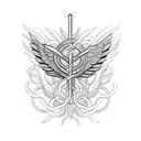 caduceus but instead of snakes put the roots of the life tree and for the wings use phoneix wings tattoo design idea