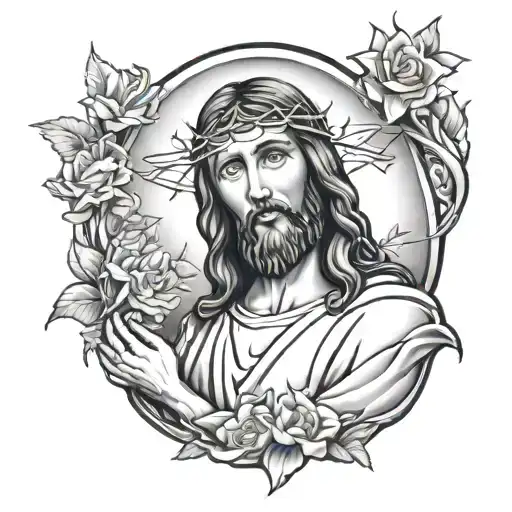 Jesus love tattoo design idea