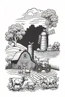 farming scene tattoo tattoo design idea
