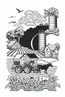 farming scene tattoo tattoo design idea