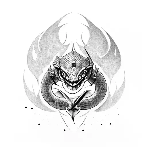 cobra et couteau de combat tattoo design idea