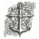 anchor cross tattoo design idea