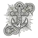 anchor cross tattoo design idea