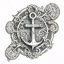 anchor cross tattoo design idea