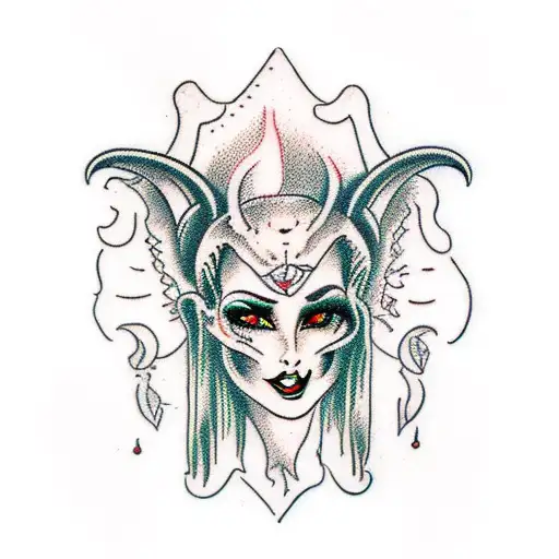 Bloodiest succubus tattoo design idea
