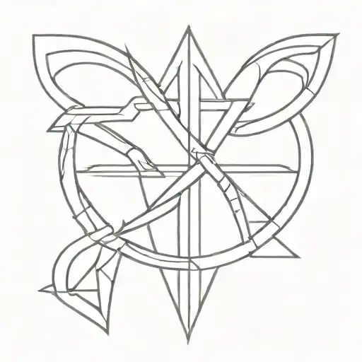 barbados trident held tattoo design idea