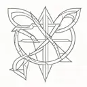 barbados trident held tattoo design idea