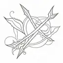 barbados trident held tattoo design idea