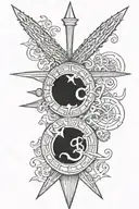 barbados trident held tattoo design idea