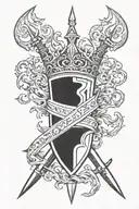 barbados trident held tattoo design idea