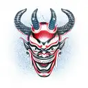 japanese devil mask tattoo design idea