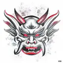 japanese devil mask tattoo design idea