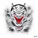 japanese devil mask tattoo design idea