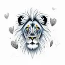 lion with heart tattoo design idea