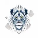lion with heart tattoo design idea