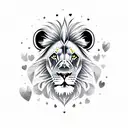 lion with heart tattoo design idea