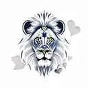 lion with heart tattoo design idea