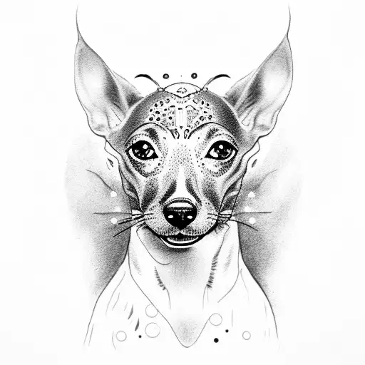 brindle lurcher looking up tattoo design idea