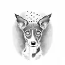 brindle lurcher looking up tattoo design idea