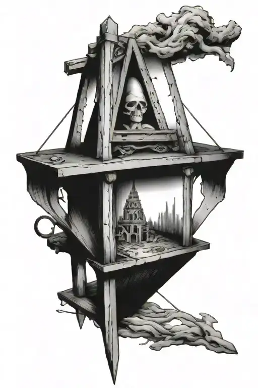 guillotine tattoo design idea